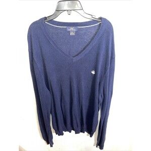 Brooks Brothers 346 Men’s V Neck Golf Shirt Size XL Blue Linen Blend Outdoors